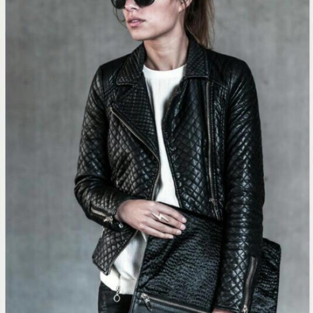 Zara Quilted Moto Jacket